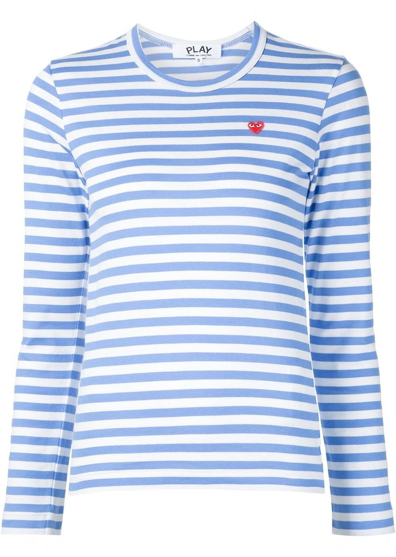 Comme des Garçons heart logo striped T-shirt