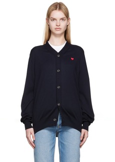 COMME des GARÇONS PLAY Navy & Red Small Heart Patch Cardigan