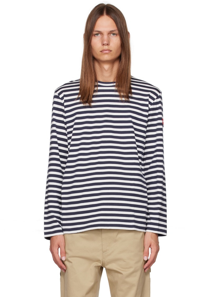 COMME des GARÇONS PLAY Navy & White Invader Edition Long Sleeve T-Shirt
