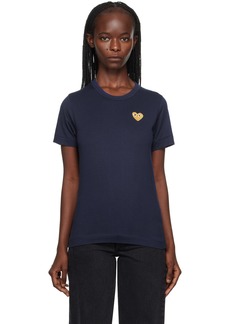 COMME des GARÇONS PLAY Navy Gold Heart Patch T-Shirt