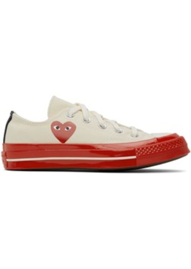 COMME des GARÇONS PLAY Off-White & Red Converse Edition Chuck 70 Low-Top Sneakers