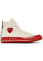 COMME des GARÇONS PLAY Off-White & Red Converse Edition Chuck 70 Sneakers