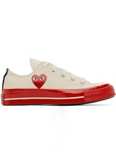 COMME des GARÇONS PLAY Off-White & Red Converse Edition Chuck 70 Sneakers