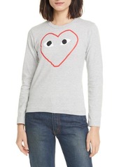 Comme des Garçons PLAY Outline Heart Graphic Tee in Grey at Nordstrom