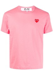 Comme des Garçons heart embroidered round neck T-shirt