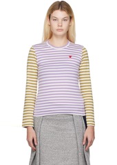 COMME des GARÇONS PLAY Purple & Orange Striped T-Shirt