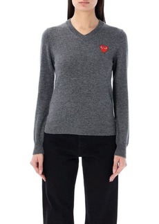 COMME DES GARÇONS PLAY Red heart V-neck sweater