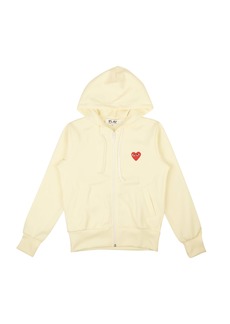Comme des Garçons Comme Des Gar�ons Play Red Heart Zip Up Hoodie - Ivory