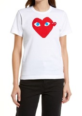 Comme des Garçons PLAY Short Sleeve Double Heart Graphic Tee in White at Nordstrom