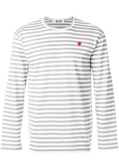 Comme des Garçons striped heart logo T-shirt