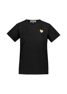 COMME DES GARÇONS PLAY T-SHIRT WITH GOLD HEART EMBROIDERY CLOTHING
