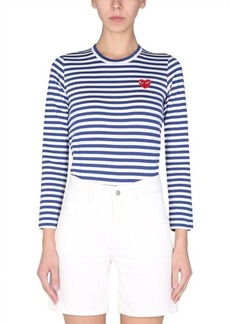 COMME DES GARÇONS PLAY T-SHIRT WITH STRIPED PATTERN