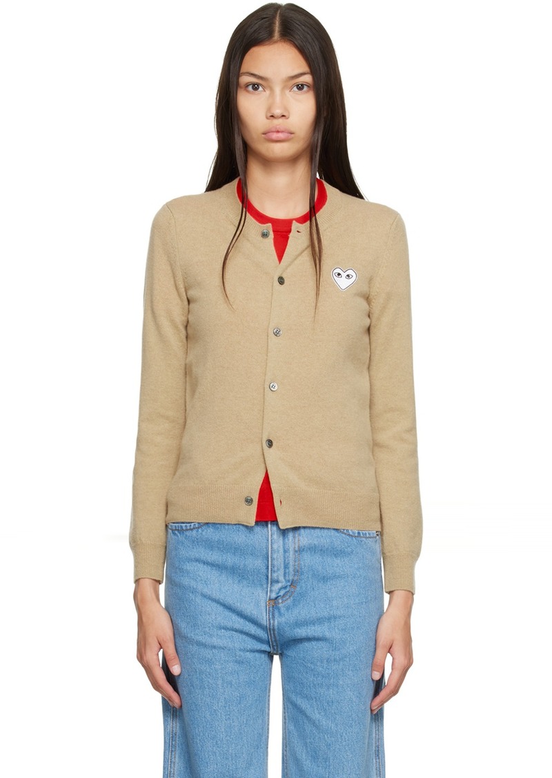 COMME des GARÇONS PLAY Tan Heart Patch Cardigan