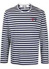 COMME DES GARÇONS PLAY U T-SHIRT DOUBLE BURGENDY EMBLEM KNIT CLOTHING