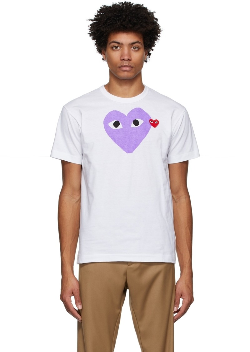 COMME des GARÇONS PLAY White & Purple Big Heart T-Shirt