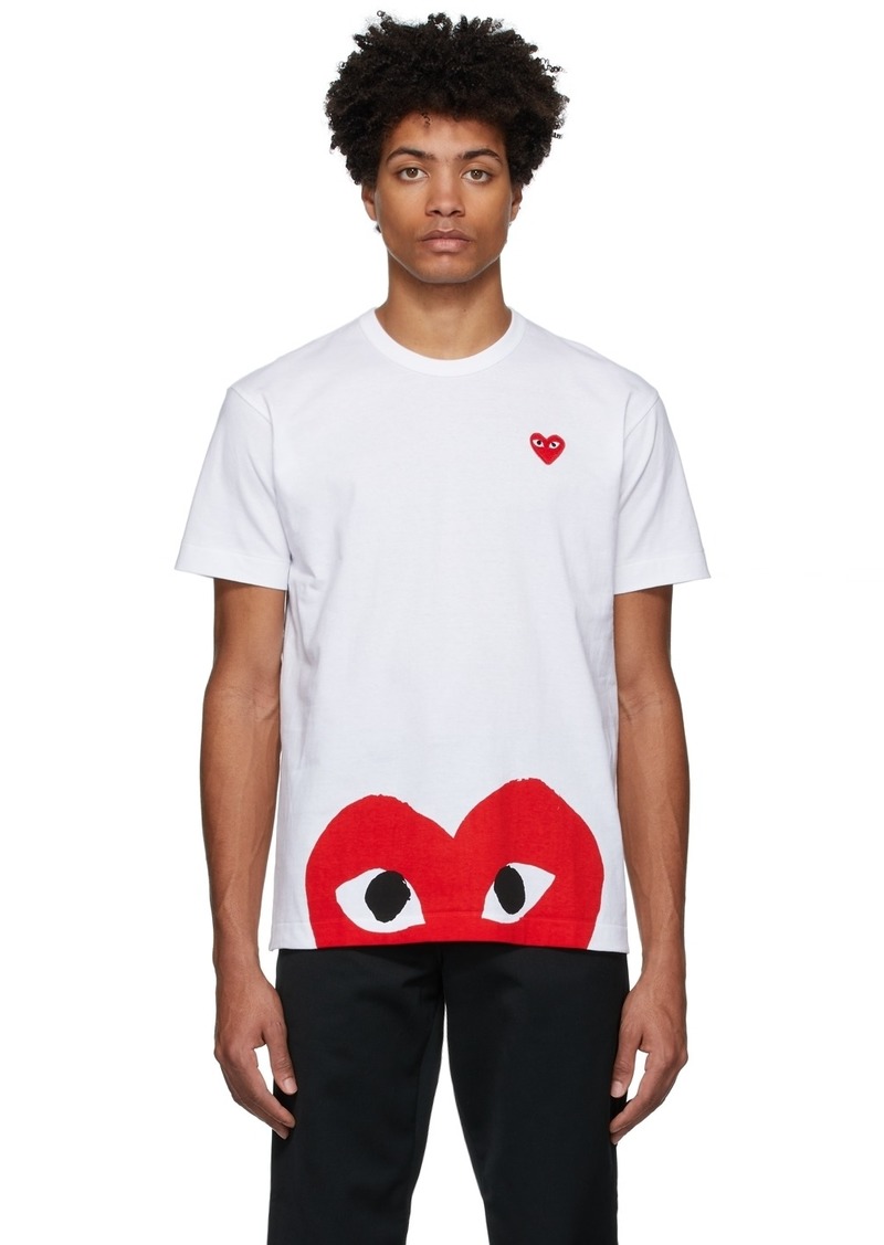 COMME des GARÇONS PLAY White & Red Half Heart T-Shirt