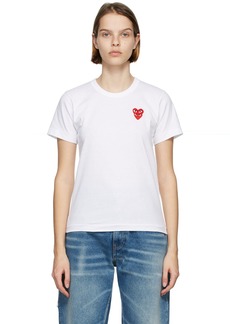 COMME des GARÇONS PLAY White & Red Layered Heart T-Shirt