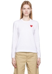 COMME des GARÇONS PLAY White Heart Patch Long Sleeve T-Shirt