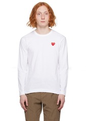 COMME des GARÇONS PLAY White Heart Patch Long Sleeve T-Shirt