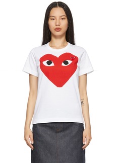 COMME des GARÇONS PLAY White Large Double Heart T-Shirt