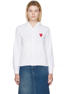 COMME des GARÇONS PLAY White Layered Heart Patch Hoodie