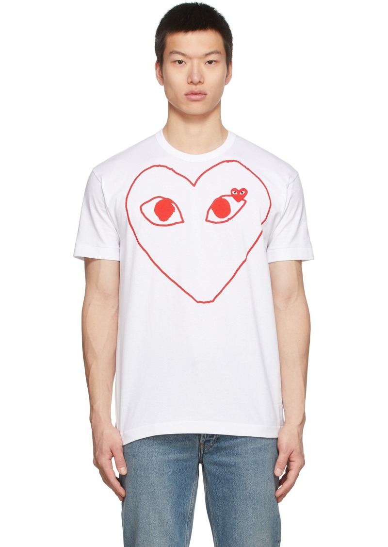 COMME des GARÇONS PLAY White Outline Heart T-Shirt