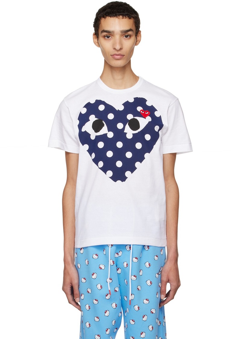 COMME des GARÇONS PLAY White Polka Dot Heart T-Shirt