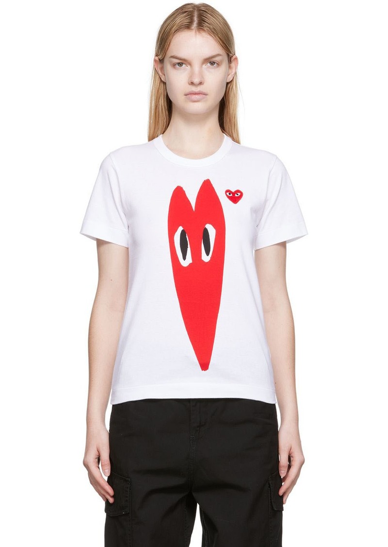 COMME des GARÇONS PLAY White Squished Heart T-Shirt