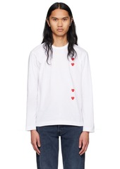 COMME des GARÇONS PLAY White Vertical Heart Long Sleeve T-Shirt