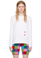 COMME des GARÇONS PLAY White Vertical Heart Long Sleeve T-Shirt