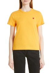 Comme des Garçons PLAY Small Heart Cotton T-Shirt in Yellow at Nordstrom