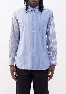 Comme Des Garçons Shirt - Patchwork Striped Cotton-poplin Shirt - Mens - Blue White