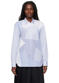 Comme des Garçons Shirt Blue & White Stripe Poplin Shirt