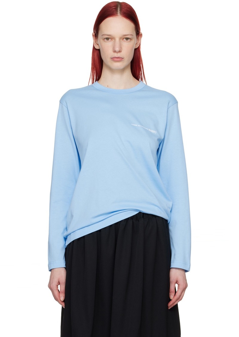 Comme des Garçons Shirt Blue Printed Long Sleeve T-Shirt