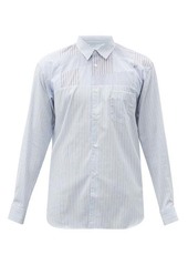 Comme des Garçons Shirt Deconstructed-panel striped cotton-poplin shirt