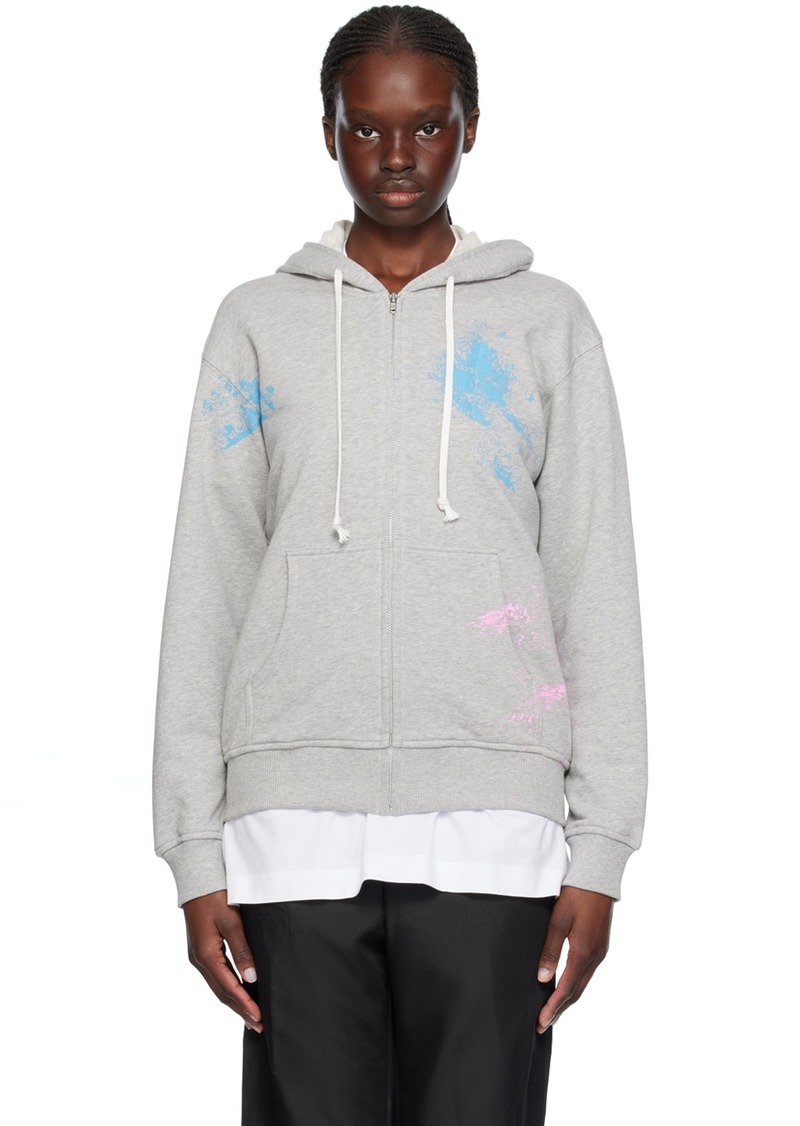 Comme des Garçons Shirt Gray Paint Splatter Hoodie