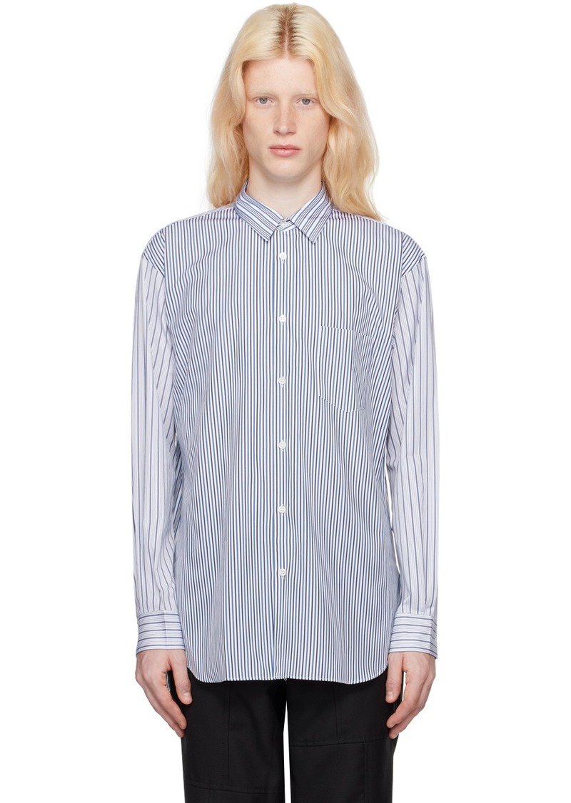 Comme des Garçons Shirt Navy & White Striped Shirt