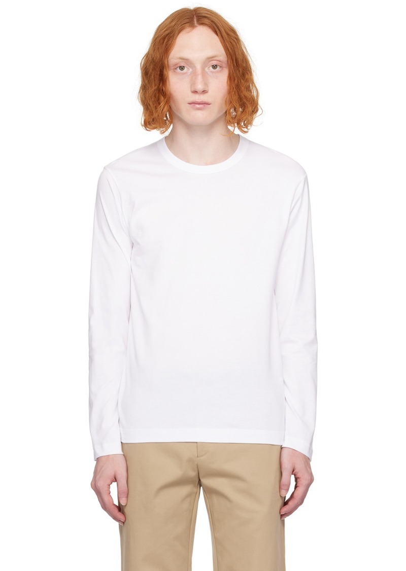 Comme des Garçons Shirt White Printed Long Sleeve T-Shirt