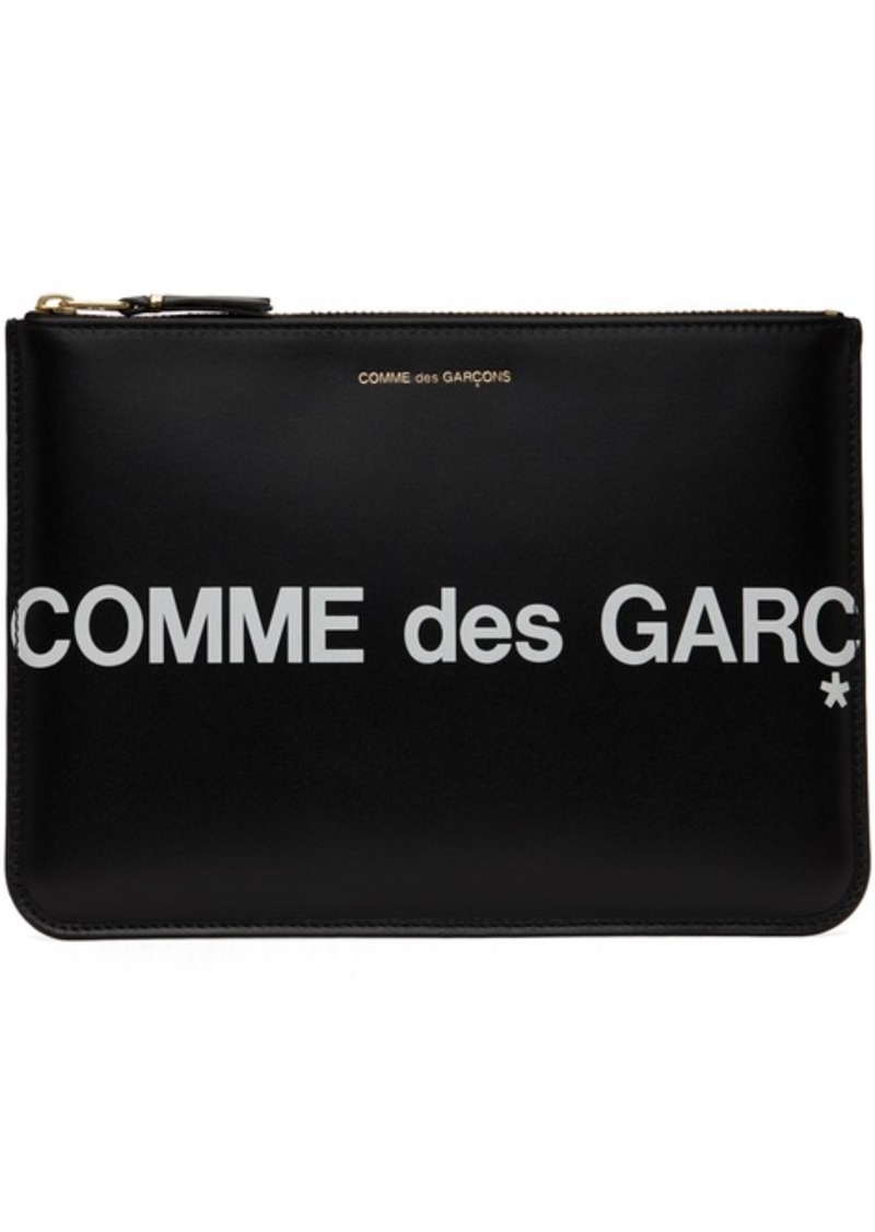 COMME des GARÇONS WALLETS Black Huge Logo Large Pouch