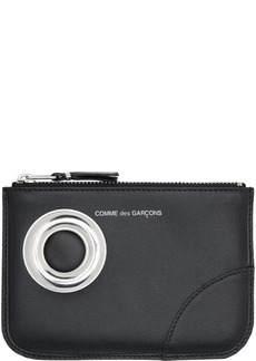 COMME des GARÇONS WALLETS Black Silver Eyelet Wallet Pouch