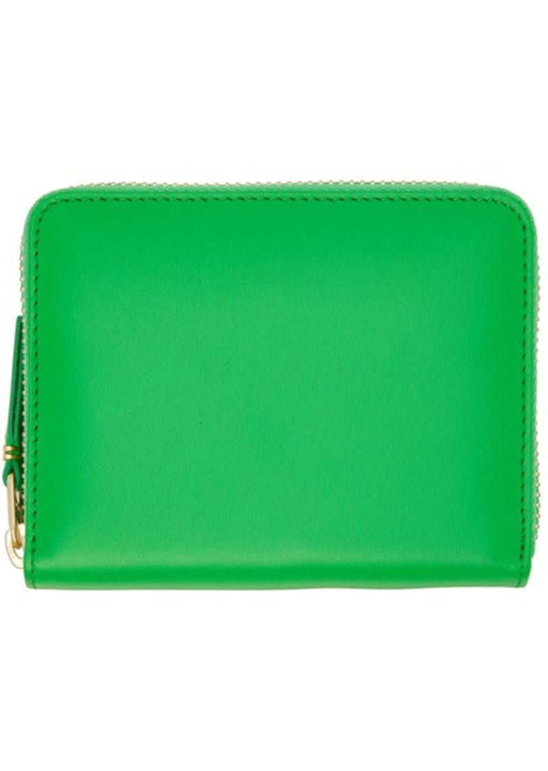 COMME des GARÇONS WALLETS Green Leather Multicard Zip Card Holder