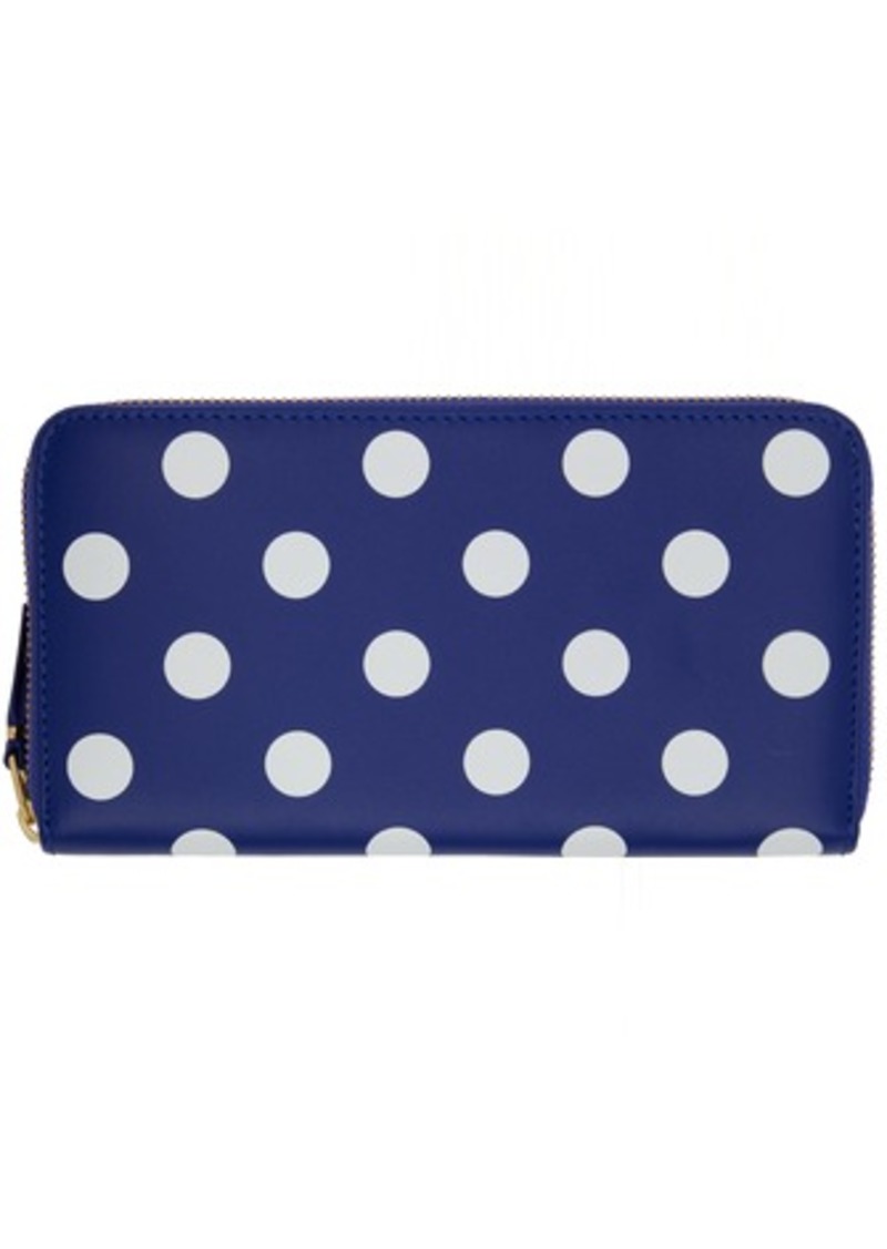 COMME des GARÇONS WALLETS Navy Dots Zip Wallet