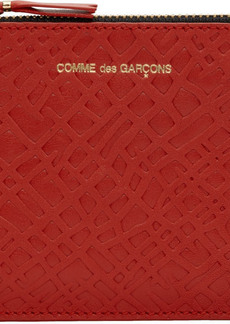 COMME des GARÇONS WALLETS Red Small Embossed Roots Pouch