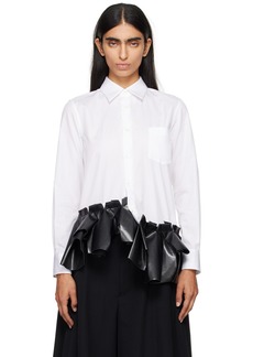 Comme des Garçons White & Black Pleated Shirt