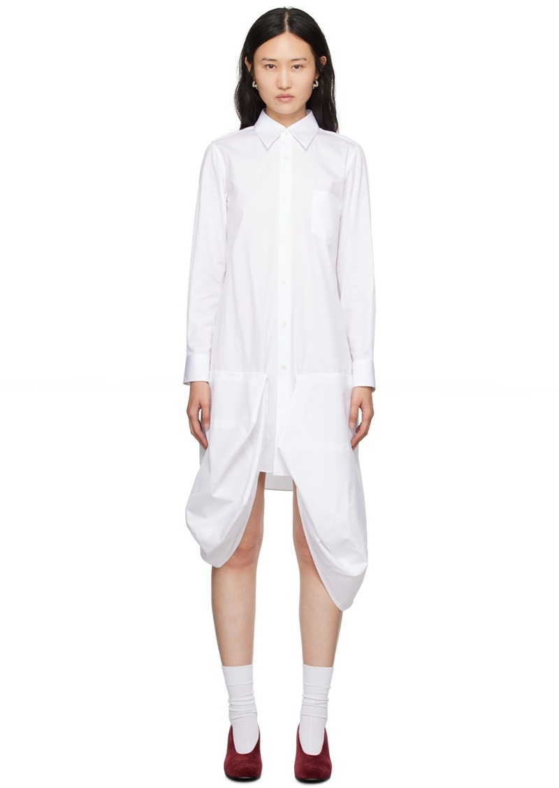 Comme des Garçons White Asymmetric Midi Dress
