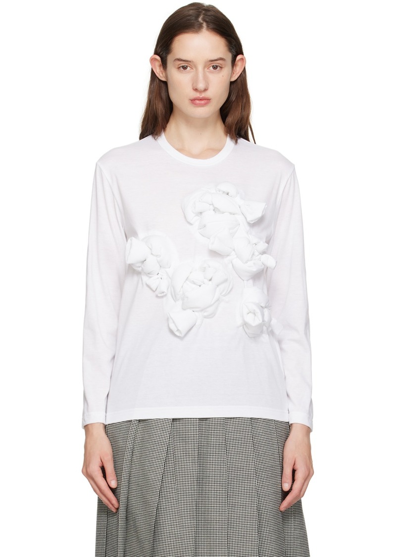 Comme des Garçons White Knotted Long Sleeve T-Shirt