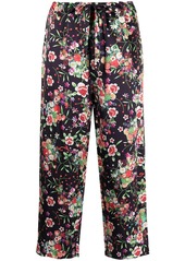 Comme des Garçons cropped floral-print silk trousers