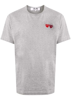 Comme des Garçons double heart appliquéd T-shirt