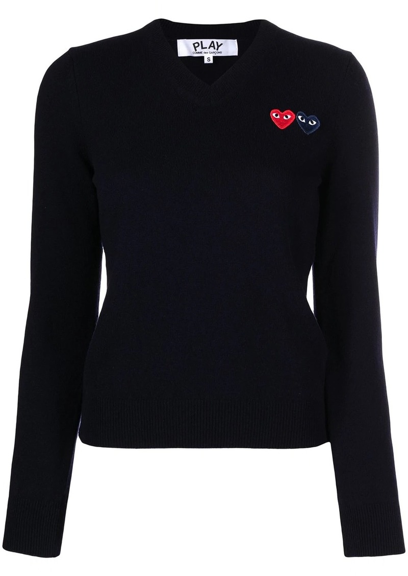 Comme des Garçons double heart motif jumper