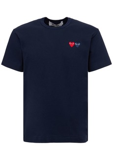 Comme des Garçons Double Heart Patch Cotton Jersey T-shirt